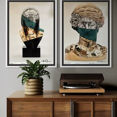 Amalgamized Bust of Melponeme & Veiled Woman (Complete Signed Diptych) Zeus