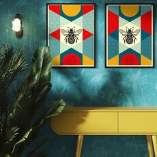Bee Geometric set ( 2 screen prints)