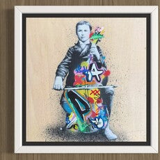 Cello Player (Unique 1/1 painting on maple wood)