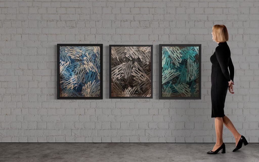 Multi Tags Triptych (original paintings on canvas)