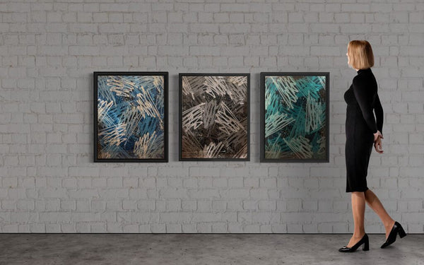 Multi Tags Triptych (original paintings on canvas)