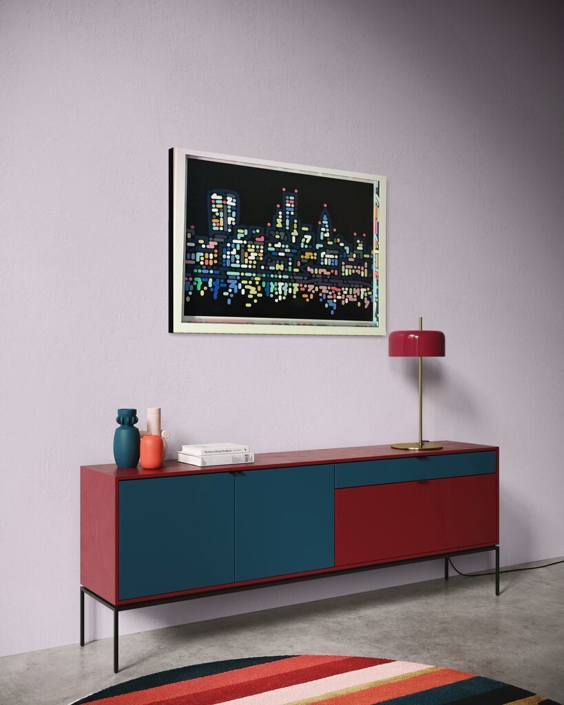 Thames Lights (Framed with hand painted spacers)