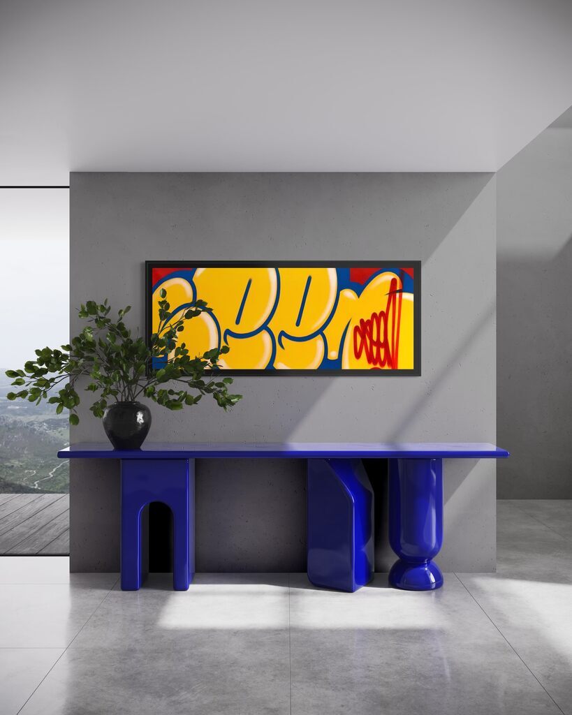 Jumbo Bubble Tag (Rare Yellow, Original Canvas Painting)