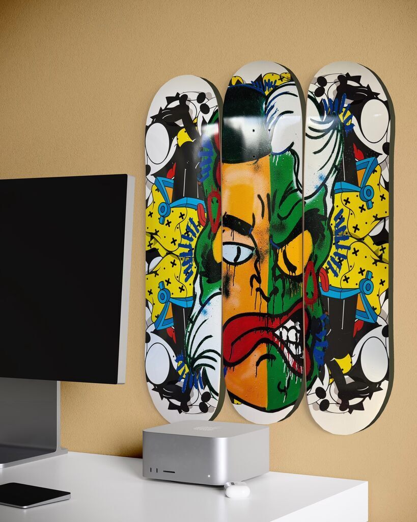 Harvey Dent / Two Face Skate Deck Diptych (Art Basel ‘25, Hand Signed)