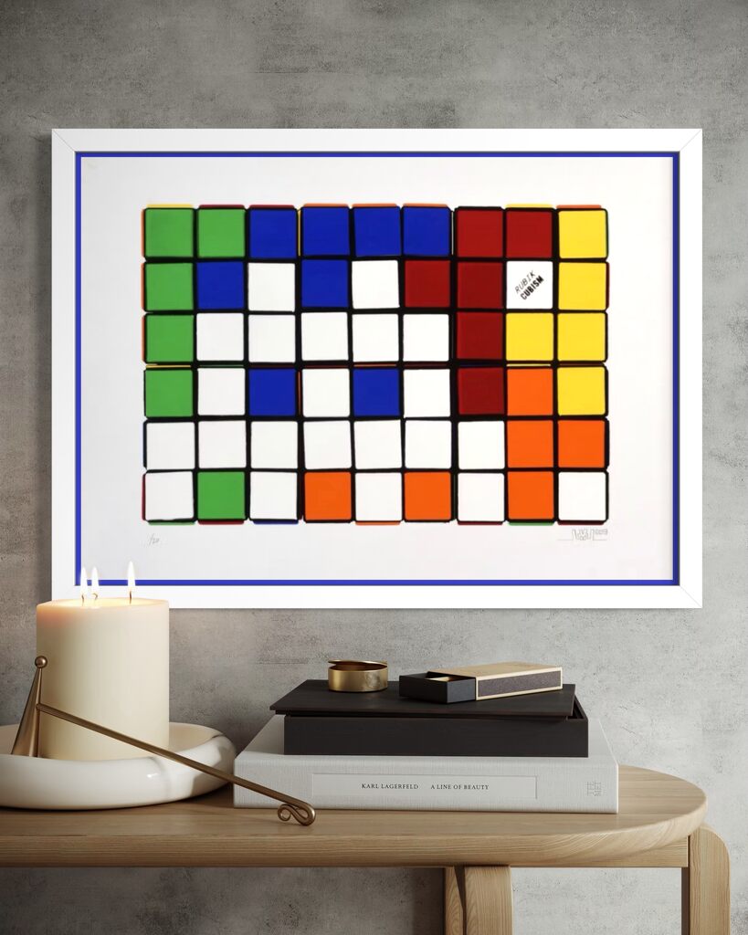Invader — Six Cubes (Blue & Yellow)
