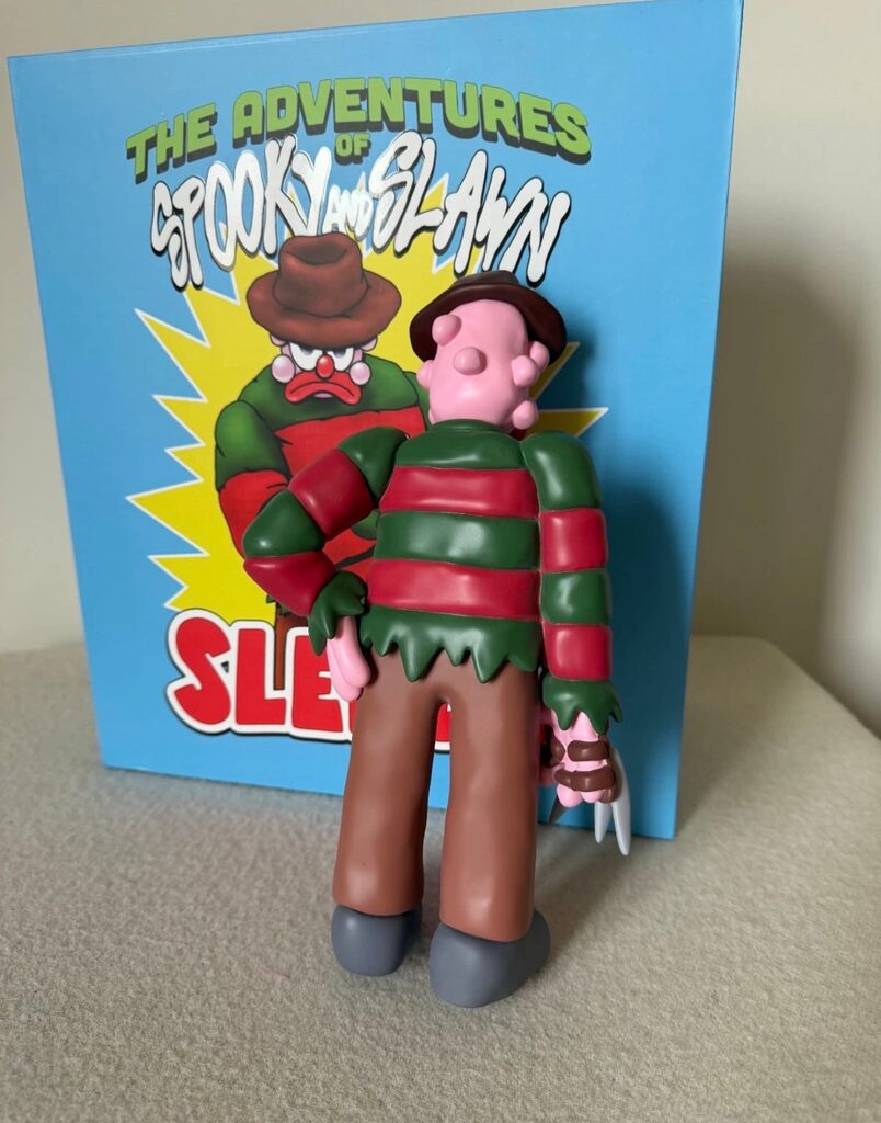 Spooky Slawn Halloween Figure Set (Frank, Sleddy & Ghost) with mini prints.