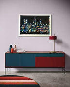 Thames Lights (Framed with hand painted spacers)