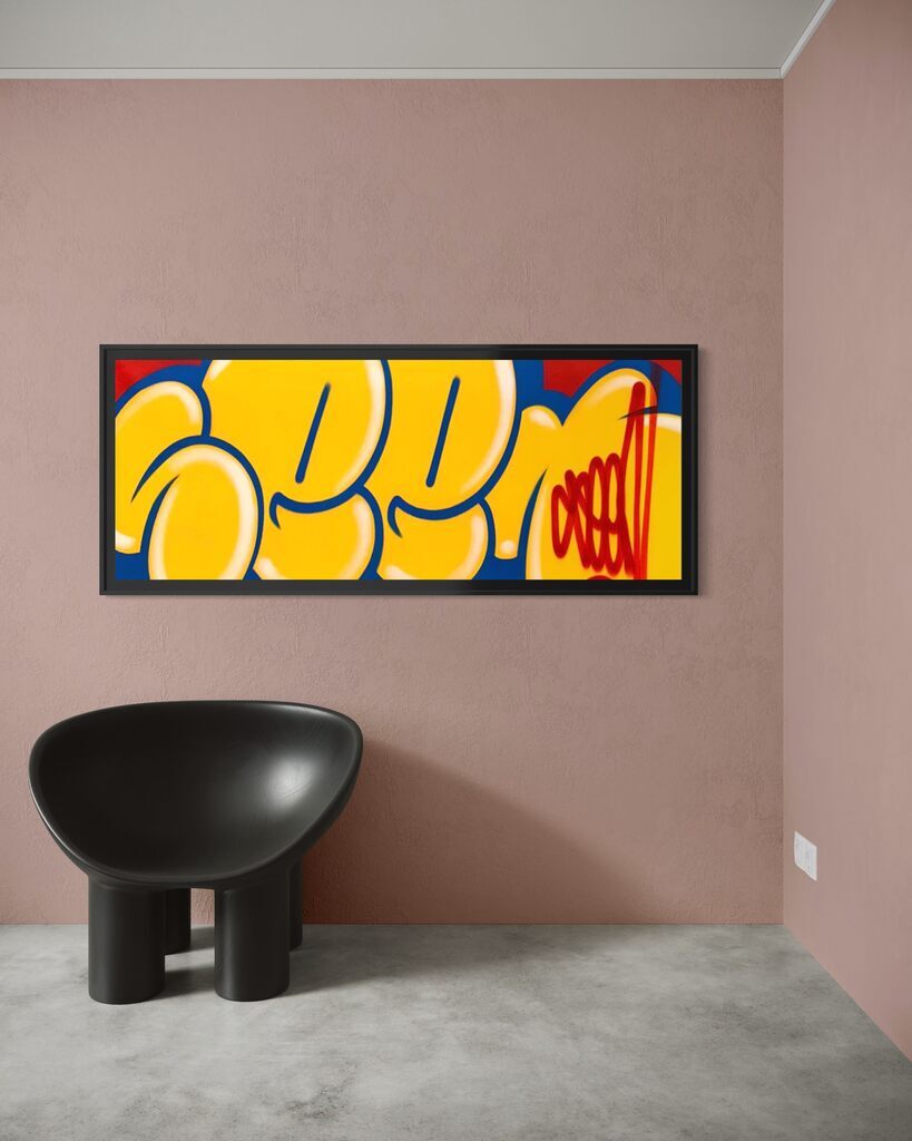Jumbo Bubble Tag (Rare Yellow, Original Canvas Painting)