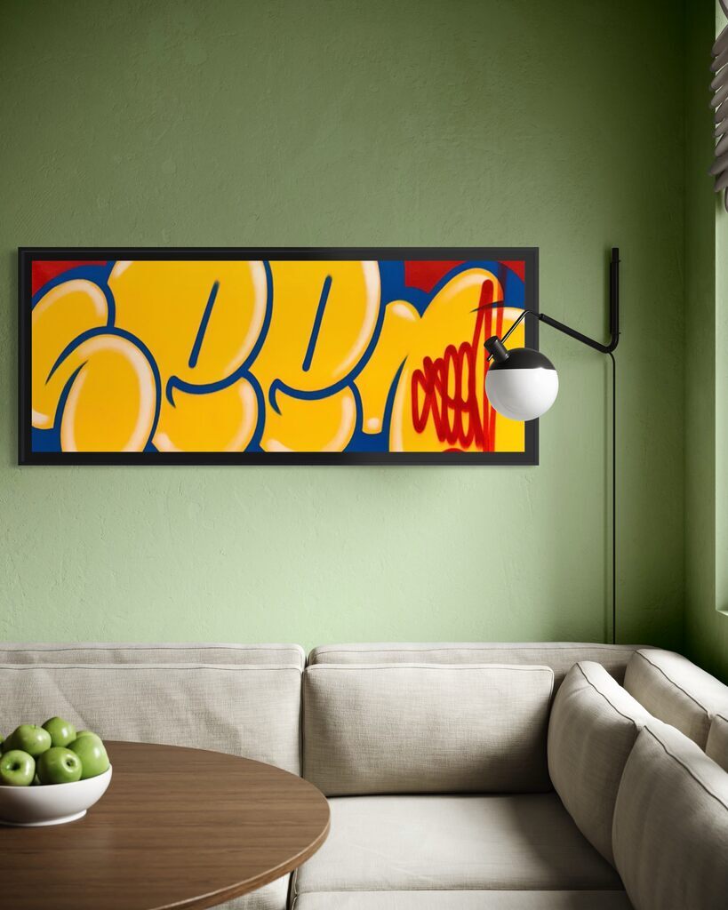 Jumbo Bubble Tag (Rare Yellow, Original Canvas Painting)