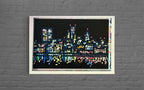 Thames Lights (Framed with hand painted spacers)