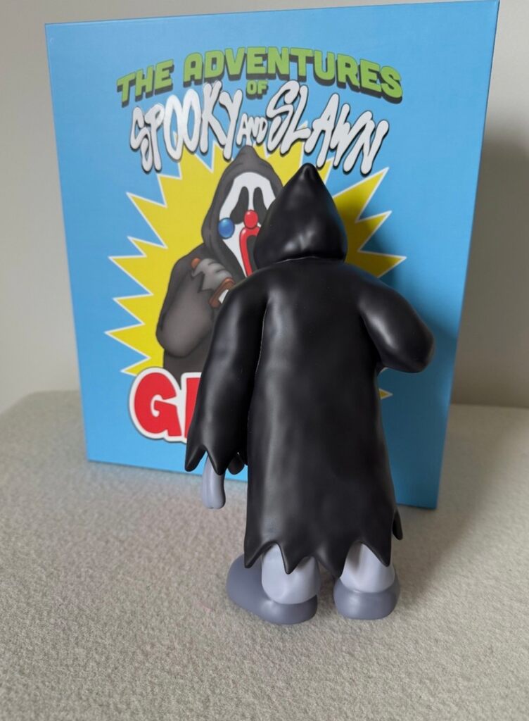 Spooky Slawn Halloween Figure Set (Frank, Sleddy & Ghost) with mini prints.