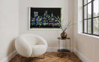 Thames Lights (Framed with hand painted spacers)
