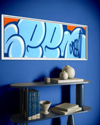 Jumbo Bubble Tag (Blue, Original Canvas Painting)