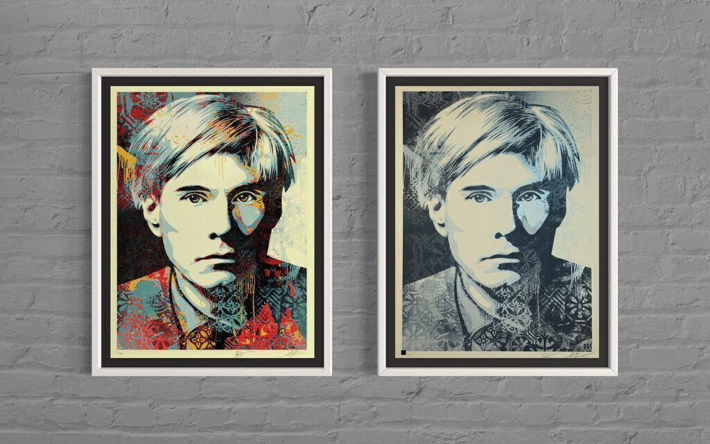 Andy Warhol Collages Diptych (TWO PRINTS, COLOR & SILVER EDITIONS)