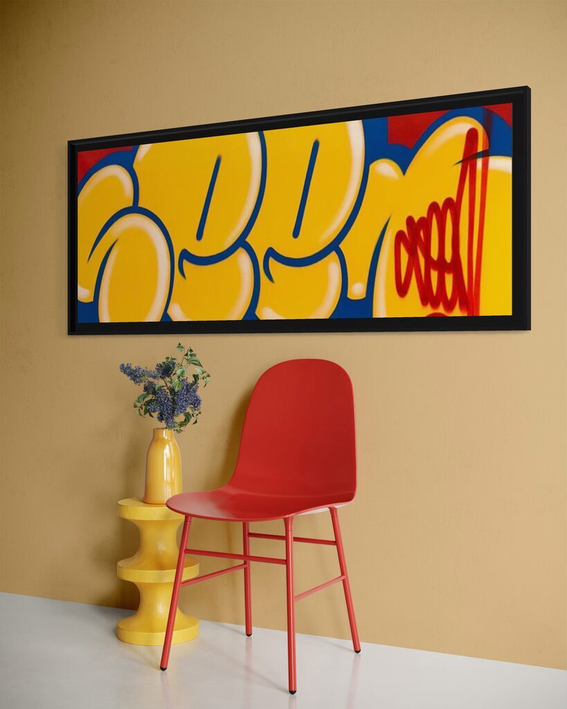 Jumbo Bubble Tag (Rare Yellow, Original Canvas Painting)