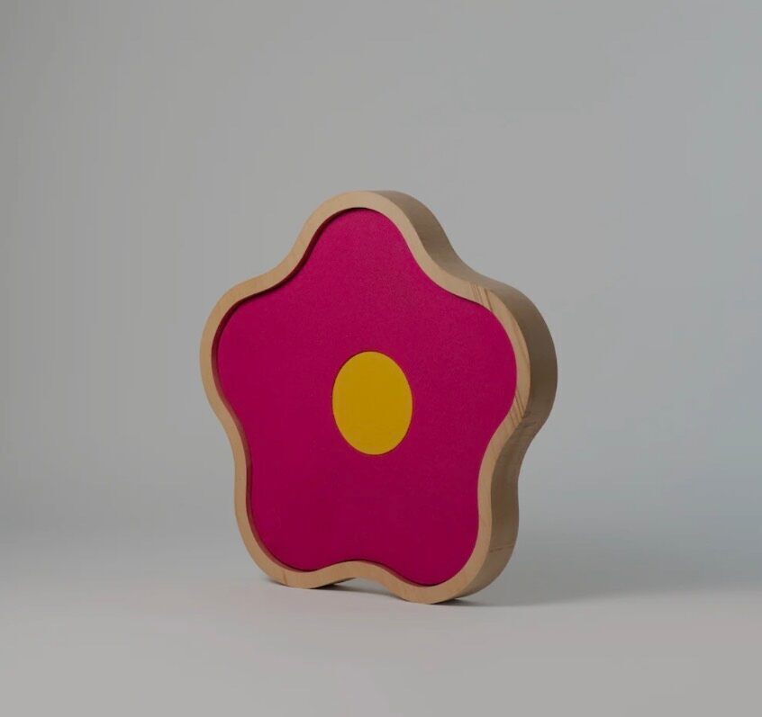 Fiore (Hand Painted Flower Canvas in Beechwood frame