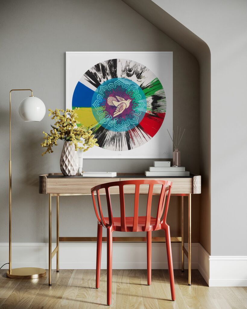 Beautiful Optimistic Peace and Love Dove Spin Painting (The Hope Paintings)