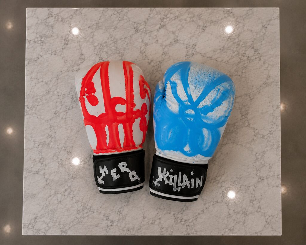 Minutemen Boxing Gloves (Set, Orange & Blue Variant, Original Paintings)