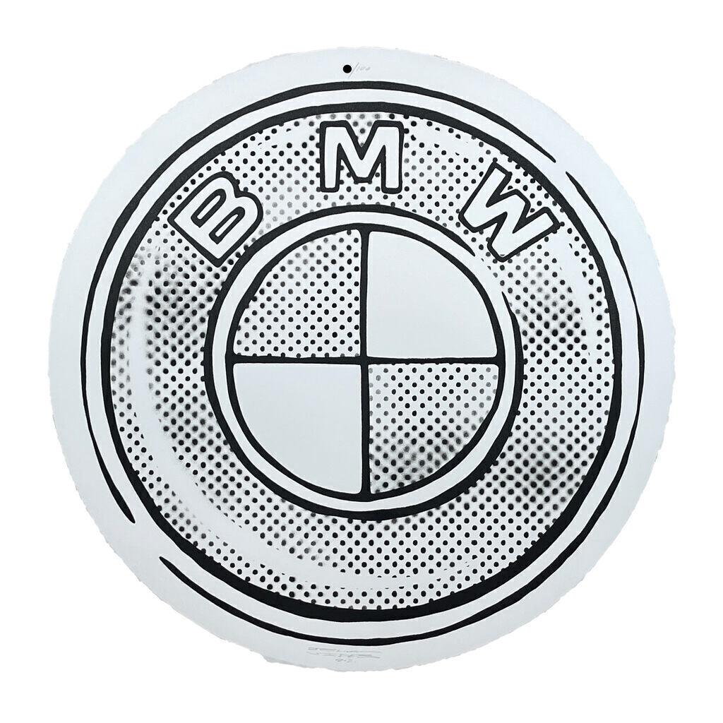 BMW Half-Tone Logo Print (Hand-Embellished)