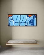 Jumbo Bubble Tag (Blue, Original Canvas Painting)