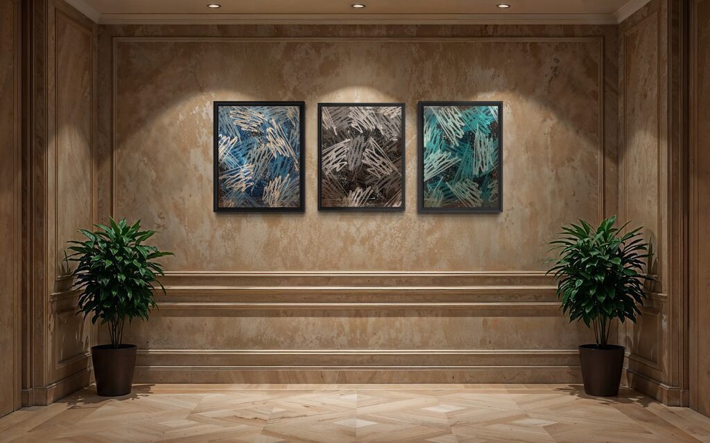 Multi Tags Triptych (original paintings on canvas)