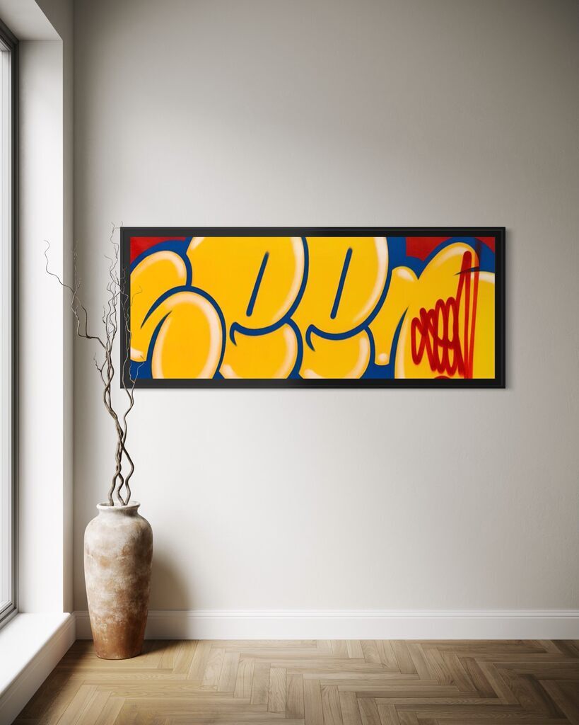Jumbo Bubble Tag (Rare Yellow, Original Canvas Painting)