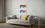 Disinformation Damage Diptych (Two screenprints, White & Cream)