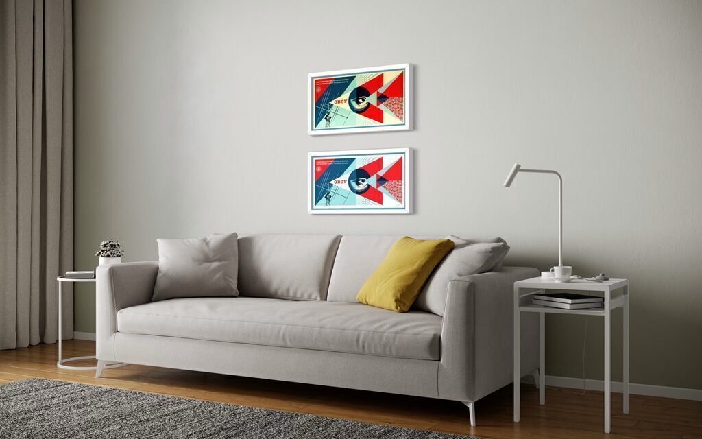 Disinformation Damage Diptych (Two screenprints, White & Cream)