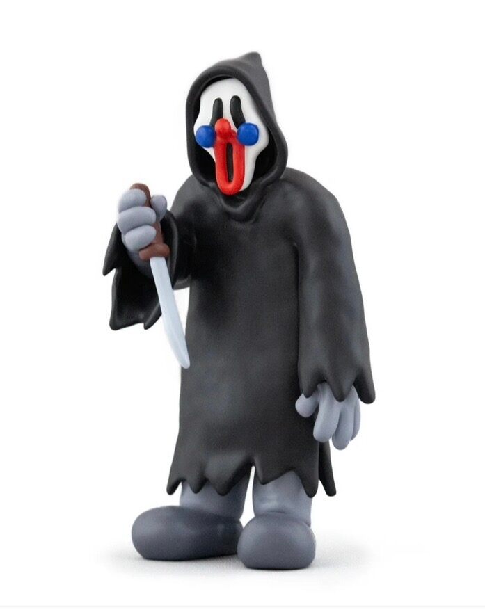 Spooky Slawn Halloween Figure Set (Frank, Sleddy & Ghost) with mini prints.