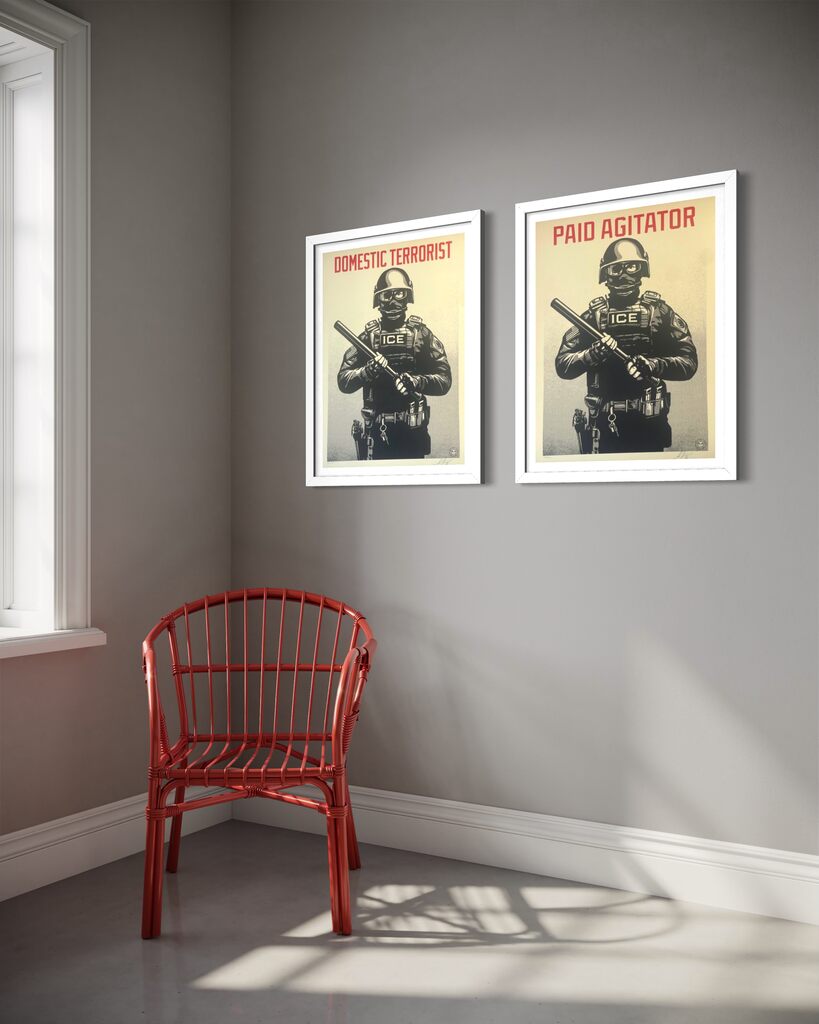 Projection Mirror (Domestic terrorist, paid agitator) Diptych