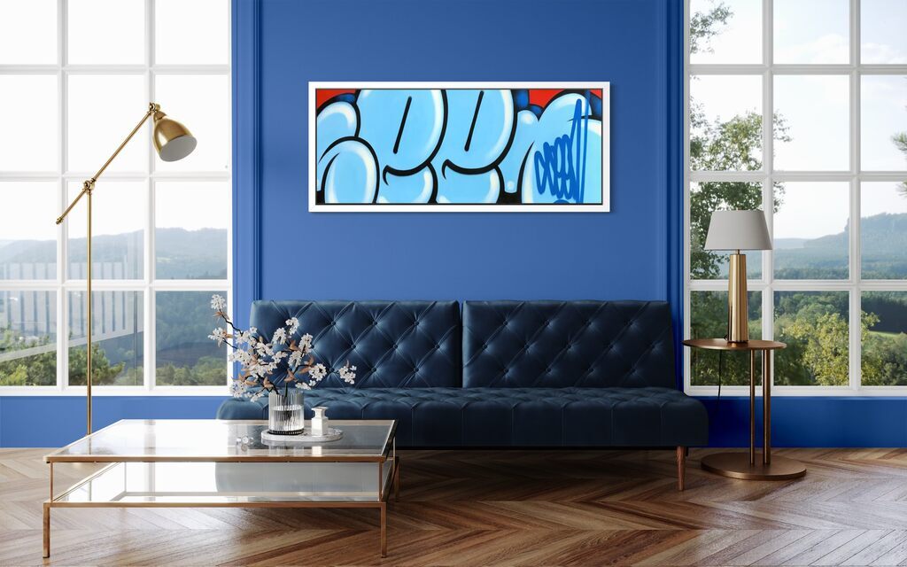 JUMBO BUBBLE TAG (Original Painting, Blue & Red Variant)