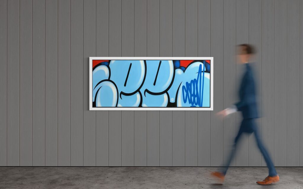 JUMBO BUBBLE TAG (Original Painting, Blue & Red Variant)