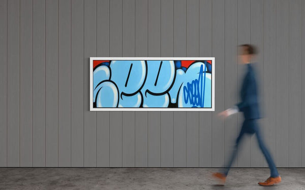 JUMBO BUBBLE TAG (Original Painting, Blue & Red Variant)