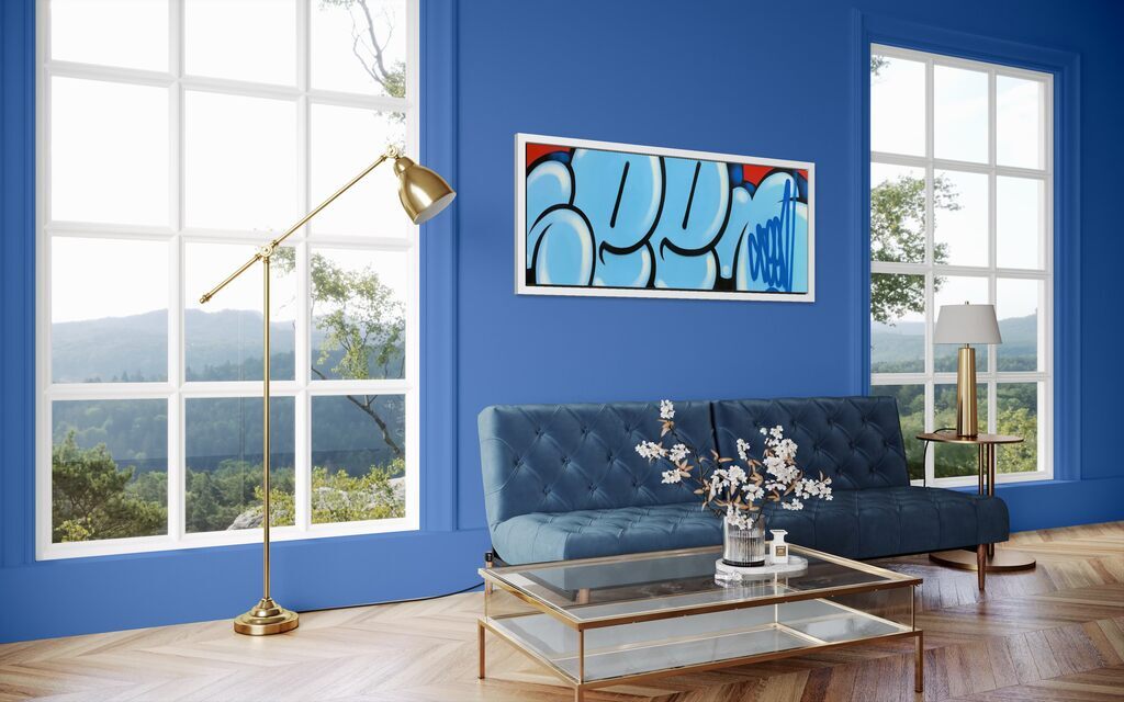 JUMBO BUBBLE TAG (Original Painting, Blue & Red Variant)
