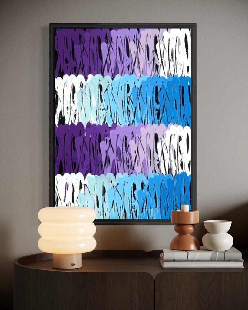 Multi Tags (Original painting) Blue, Purple, White