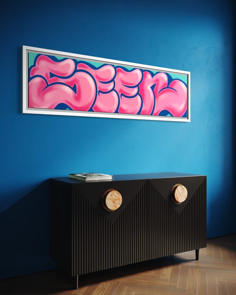 XL Jumbo Bubble Tag (Bubblegum & Blue)