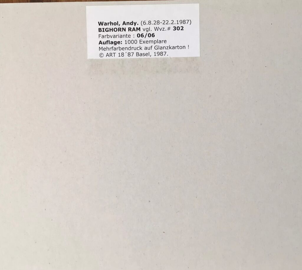 Bighorn Ram  (Art Basel ‘87, Variant 6)