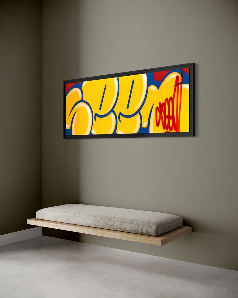 Jumbo Bubble Tag (Rare Yellow, Original Canvas Painting)