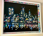 Thames Lights (Framed with hand painted spacers)