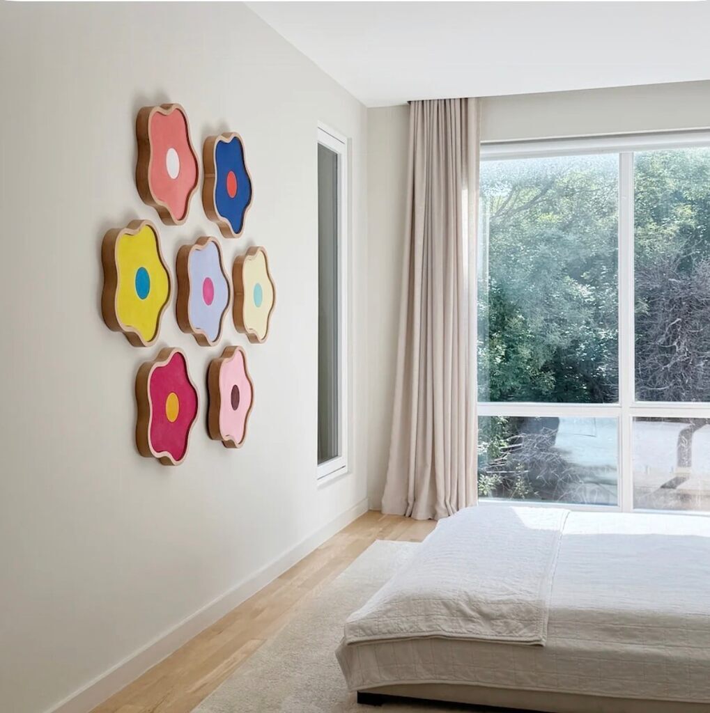 Fiore (Hand Painted Flower Canvas in Beechwood frame