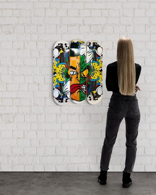 Harvey Dent / Two Face Skate Deck Diptych (Art Basel ‘25, Hand Signed)