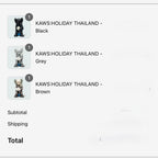 KAWS HOLIDAY; THAILAND (COMPLETE SET)