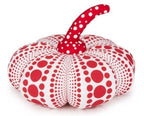 Set of Two Polka Dot Pumpkins (LARGE SIZE, PLUSH, RED WHITE & YELLOW BLACK)