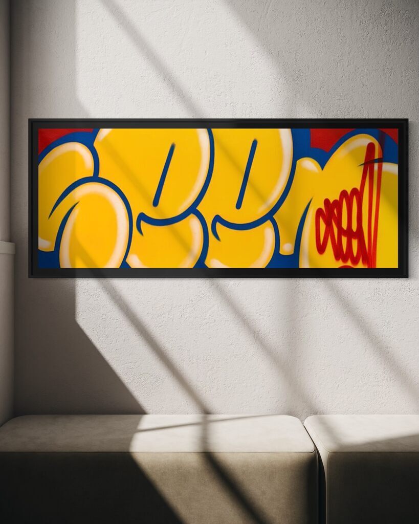 Jumbo Bubble Tag (Rare Yellow, Original Canvas Painting)