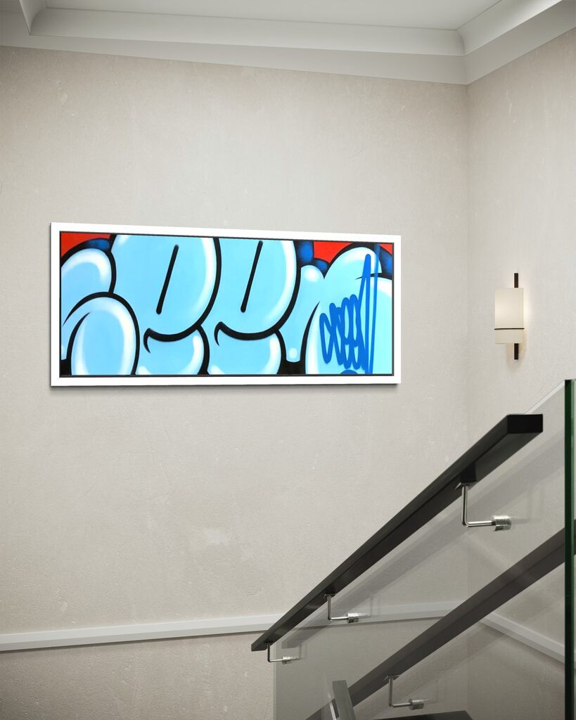 JUMBO BUBBLE TAG (Original Painting, Blue & Red Variant)