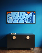Jumbo Bubble Tag (Blue, Original Canvas Painting)