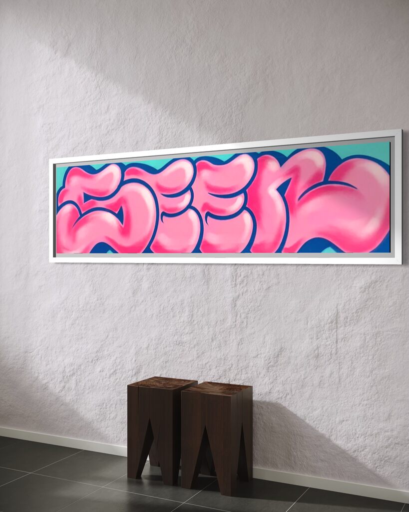 XL Jumbo Bubble Tag (Bubblegum & Blue)
