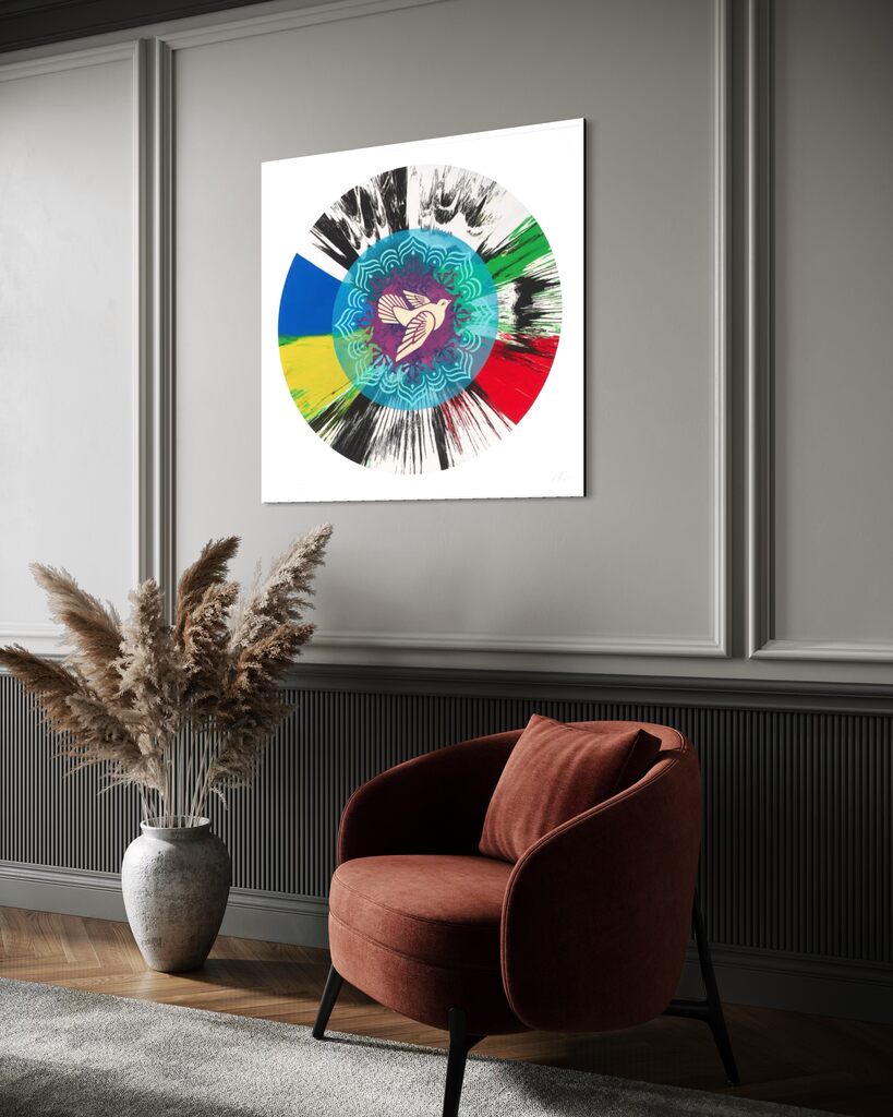 Beautiful Optimistic Peace and Love Dove Spin Painting (The Hope Paintings)