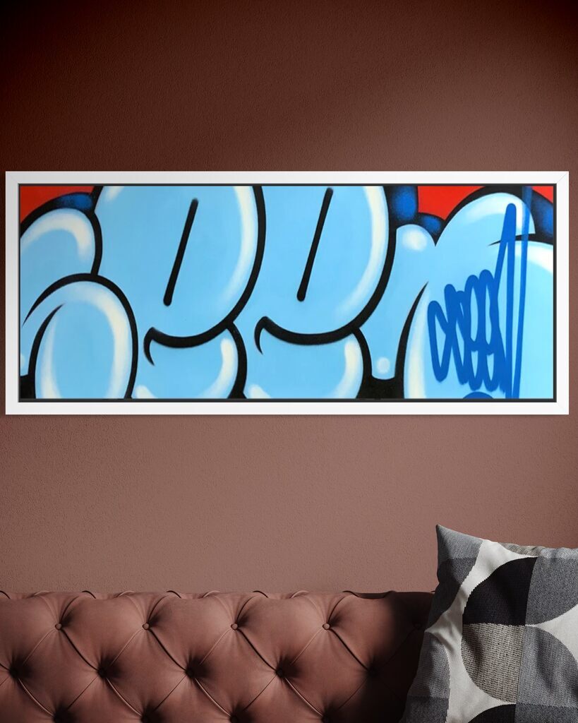 JUMBO BUBBLE TAG (Original Painting, Blue & Red Variant)