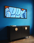 Jumbo Bubble Tag (Blue, Original Canvas Painting)